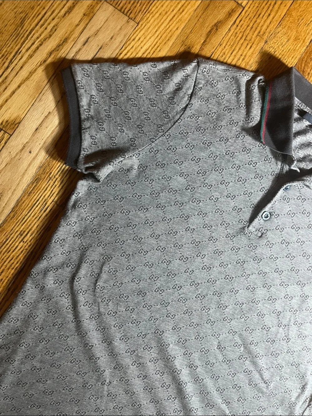 Gucci GG Monogram Polo Shirt Vintage Men's US M